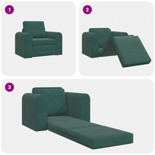 Floor Sofa Bed 2-u-1 Tamnozelena 98x71x83 cm Baršunasti Cijena