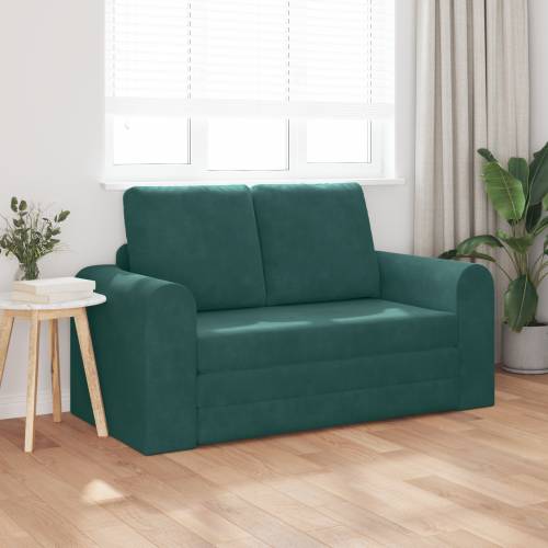 Kauč na razvlačenje 2-u-1 Tamno zeleni 148x71x83 cm Baršun Cijena