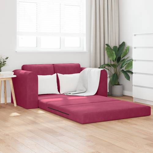 Floor Sofa Bed 2-u-1 Bordo 148x71x83 cm Baršun Cijena