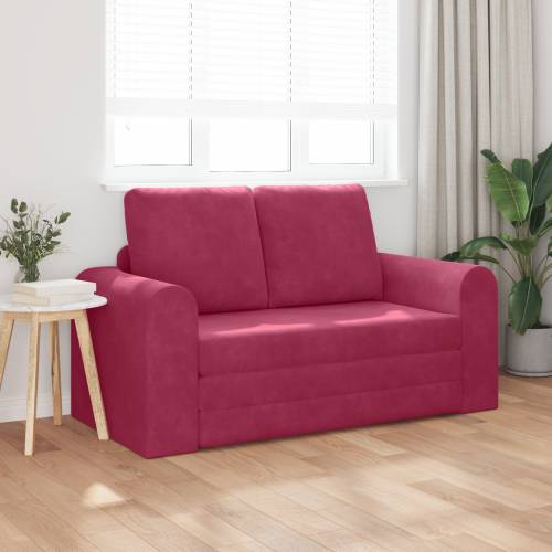 Floor Sofa Bed 2-u-1 Bordo 148x71x83 cm Baršun Cijena