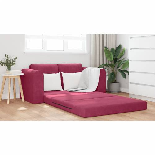 Floor Sofa Bed 2-u-1 Bordo 148x71x83 cm Baršun Cijena