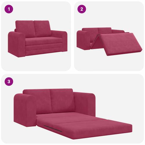 Floor Sofa Bed 2-u-1 Bordo 148x71x83 cm Baršun Cijena