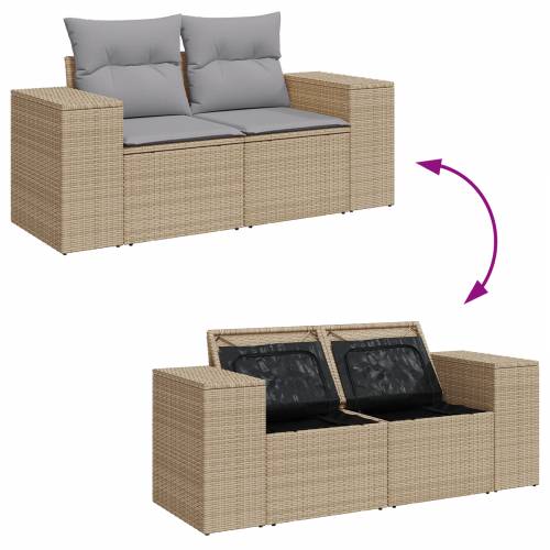 10-dijelni vrtni sofa set s jastučićima Bež Poliratan Acacia Cijena