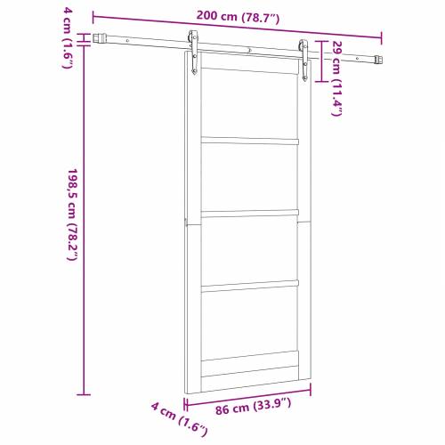 klizna vrata s opremom set bijela 86x198,5 cm vrata od punog bora Cijena