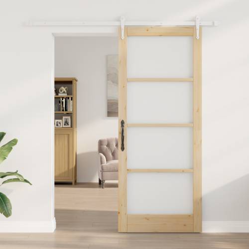 Klizna vrata s hardverskim setom 86x211 cm Čvrsto drvo bor Cijena