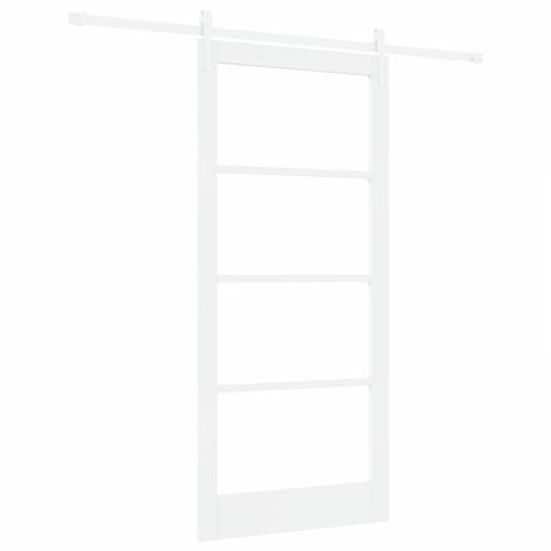 Klizna Vrata sa Setom Dijelova Bijela 93x202 cm Čvrsta Drvo Bor Cijena