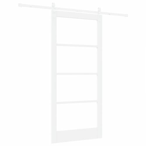 Klizna Vrata sa Setom Dijelova Bijela 93x202 cm Čvrsta Drvo Bor Cijena