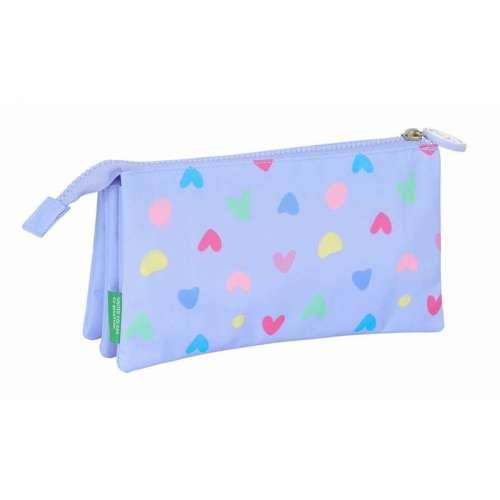 Trostruka pernica Benetton Lila Lila 22 x 12 x 3 cm Cijena