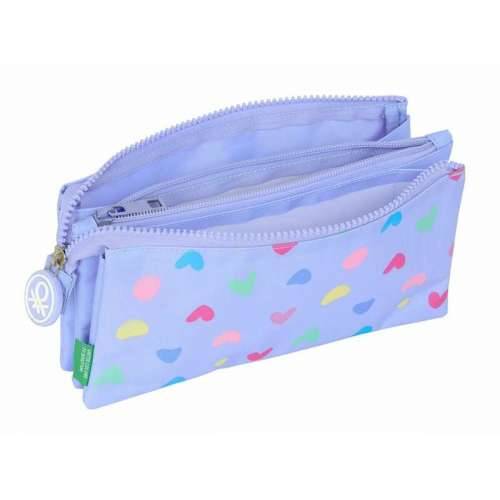 Trostruka pernica Benetton Lila Lila 22 x 12 x 3 cm Cijena