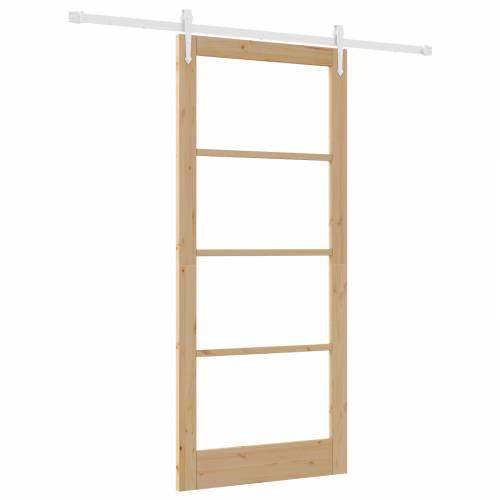 Klizna vrata s hardverskim setom 93x211 cm od punog drva borovine Cijena