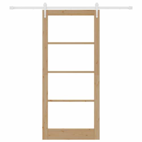 Klizna vrata s hardverskim setom 93x211 cm od punog drva borovine Cijena