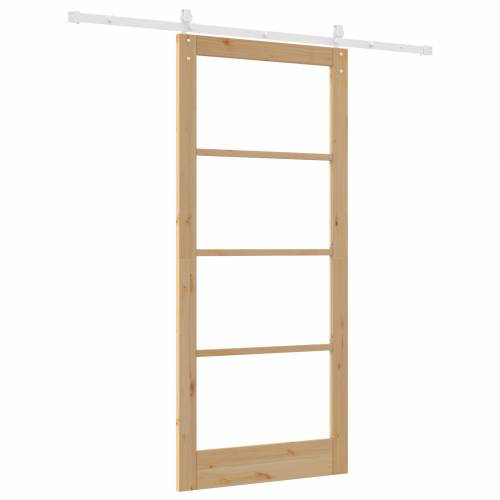 Klizna vrata s hardverskim setom 93x211 cm od punog drva borovine Cijena
