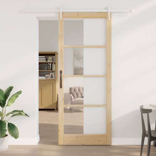 Klizna Vrata sa Setom Opreme 93x232 cm Puno Drvo Bor Cijena