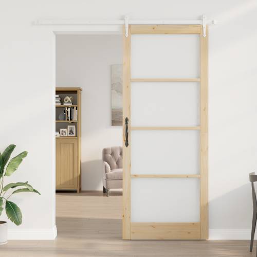 Klizna Vrata sa Setom Opreme 93x232 cm Puno Drvo Bor Cijena