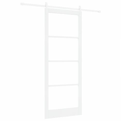 klizna vrata s kompletnim setom bijelih 93x232 cm od punog drveta bora Cijena