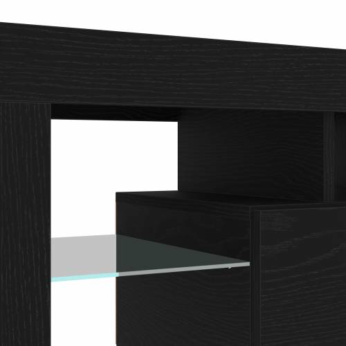 TV ormari 3 komada s LED svjetlima, crni hrast, konstruirano drvo Cijena