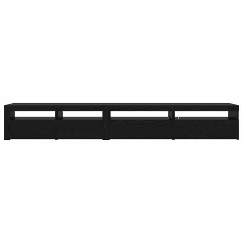 set TV ormara od 3 dijela s LED svjetlima crni hrast konstruirano drvo Cijena