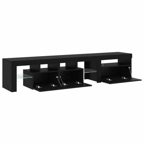 TV kabinetski set 2 kom s LED rasvjetom od crnog hrasta Cijena