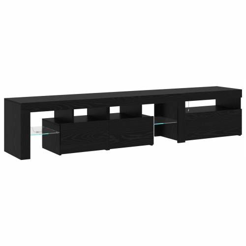 TV kabinetski set 2 kom s LED rasvjetom od crnog hrasta Cijena