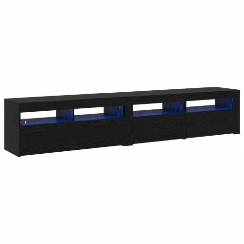 TV ormari 2 kom s LED lampicama Crni hrast Konstruirano drvo Cijena