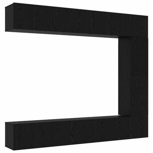 Set TV kabineta od 5 dijelova, zidno montiran, crni hrast, konstruirano drvo Cijena