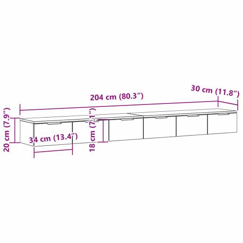Zidni ormani 2 kom Crni hrast 102x30x20 cm Cijena