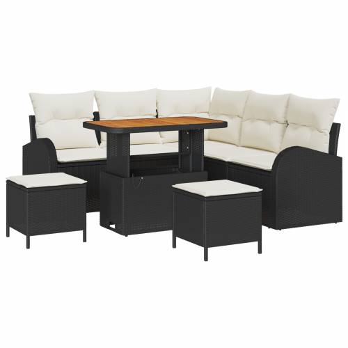 Set vrtnih sofa od 8 dijelova s jastučićima crni poli ratan Cijena