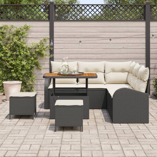 Set vrtnih sofa od 8 dijelova s jastučićima crni poli ratan Cijena
