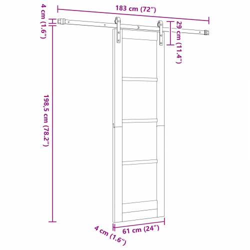 klizna vrata s setom za opremu bijela 61x198,5 cm čvrsti bor Cijena
