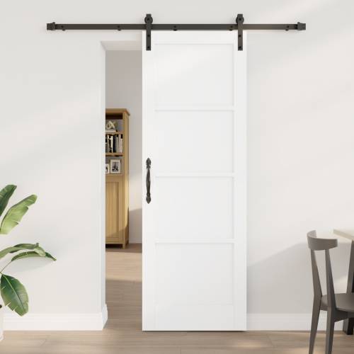klizna vrata s hardverskim setom bijela 73.5x211 cm čvrsto drvo bor Cijena