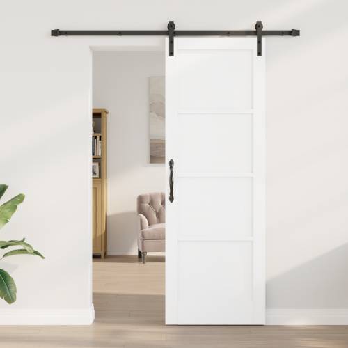 klizna vrata s hardverskim setom bijela 73.5x211 cm čvrsto drvo bor Cijena