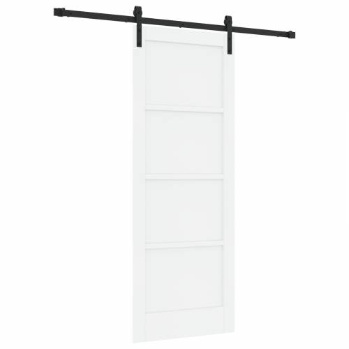 klizna vrata s hardverskim setom Bijela 78x202 cm Čvrsti bor Cijena