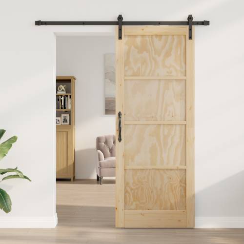 klizna vrata sa setom hardvera 83x211 cm od čvrstog bora Cijena