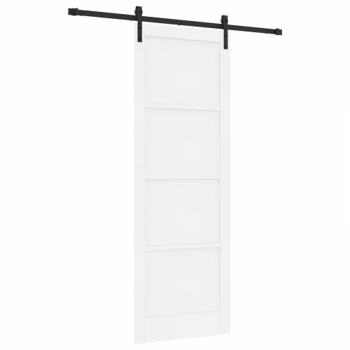 Klizna Vrata s Opremljenim Setom Bijela 83x232 cm Čvrsto Drvo Bor Cijena
