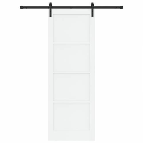 Klizna Vrata s Opremljenim Setom Bijela 83x232 cm Čvrsto Drvo Bor Cijena