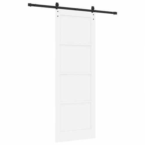 Klizna Vrata s Opremljenim Setom Bijela 83x232 cm Čvrsto Drvo Bor Cijena