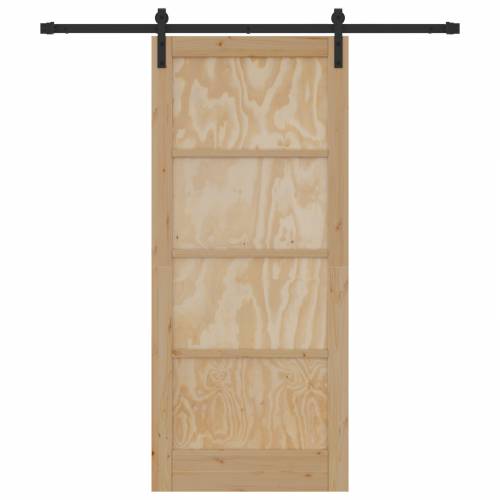 klizna vrata 86x198.5 cm Set od 2 Prirodna i crna Borovina, Metal Cijena