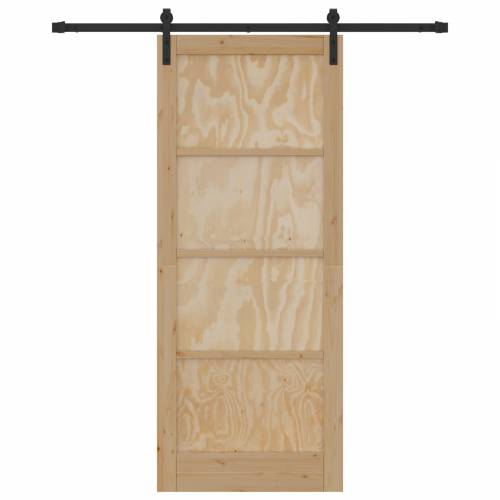 klizna vrata Set od 2 Prirodna i crna Čvrsta borovina 86 x 211 cm Cijena
