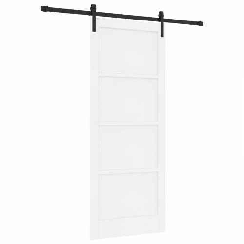 Klizna Vrata s Opremljenim Setom Bijela 86x211 cm Masivno Drvo Bor Cijena