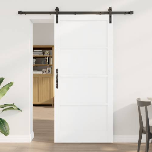 klizna vrata s setom hardvera Bijela 93x202 cm Čvrsta borovina Cijena