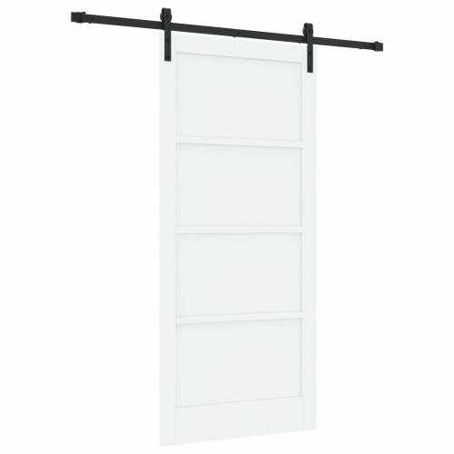 klizna vrata s setom hardvera Bijela 93x202 cm Čvrsta borovina Cijena