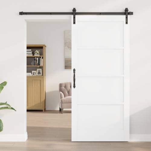 klizna vrata s setom hardvera Bijela 93x202 cm Čvrsta borovina Cijena