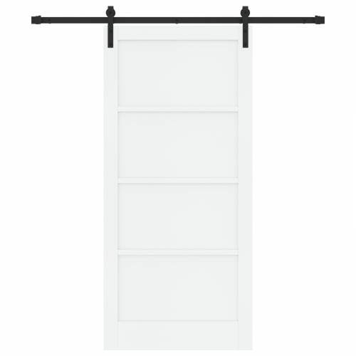 klizna vrata s setom hardvera Bijela 93x202 cm Čvrsta borovina Cijena