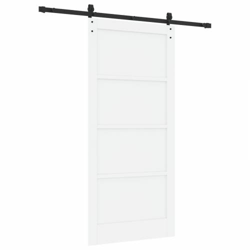 klizna vrata s setom hardvera Bijela 93x202 cm Čvrsta borovina Cijena