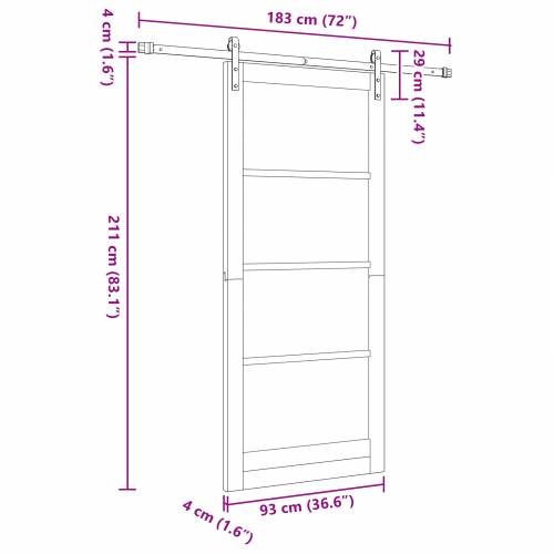 klizna vrata s hardverskim setom 93x211 cm Čvrsta drva od bora Cijena