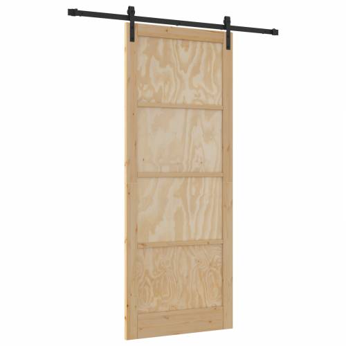 Klizna vrata s setom hardvera 93x232 cm od čvrstog drva borovine Cijena