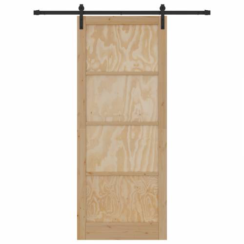 Klizna vrata s setom hardvera 93x232 cm od čvrstog drva borovine Cijena