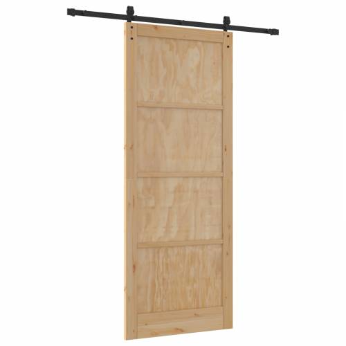 Klizna vrata s setom hardvera 93x232 cm od čvrstog drva borovine Cijena