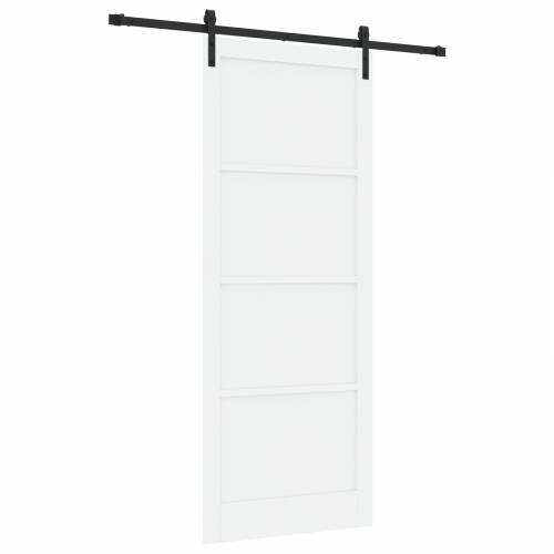 Klizna Vrata s Kompletom Opreme Bijela 93x232 cm Čvrsto Drvo Bor Cijena
