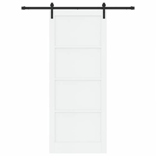 Klizna Vrata s Kompletom Opreme Bijela 93x232 cm Čvrsto Drvo Bor Cijena